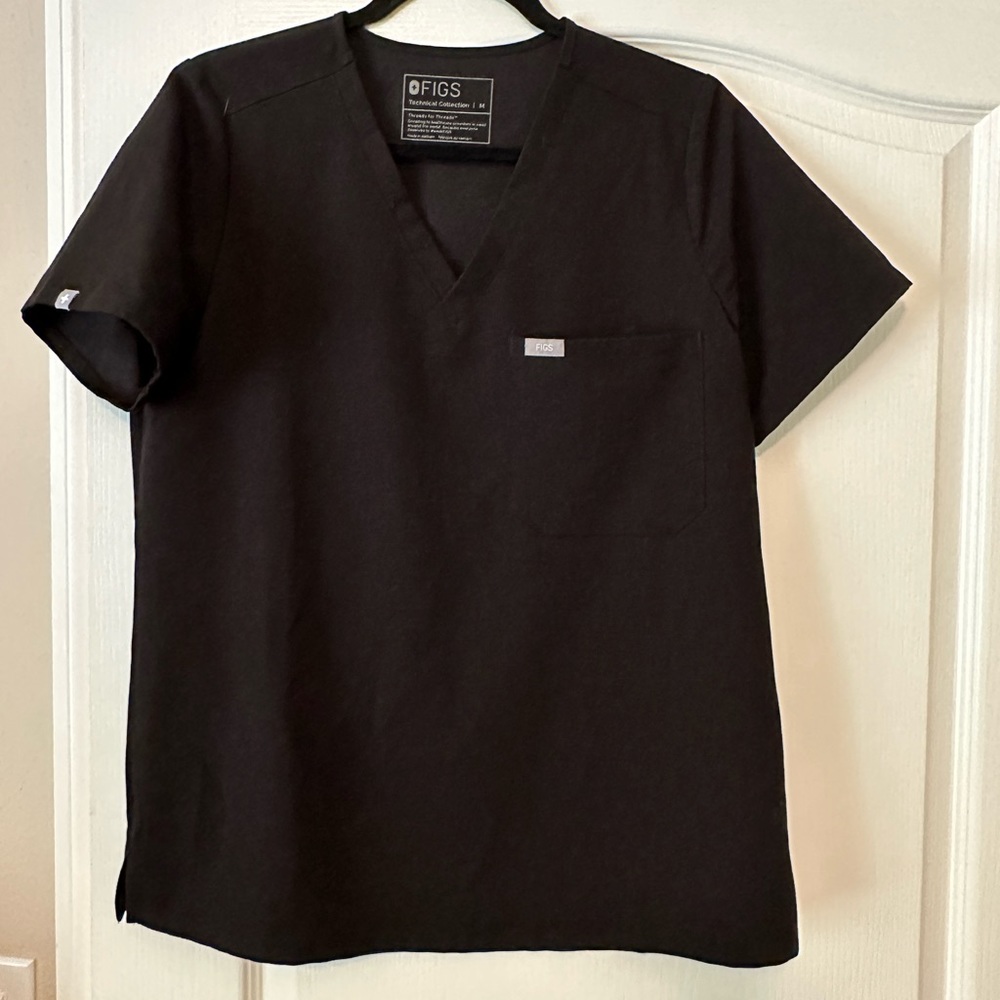Figs Catarina Scrub Top Medium Black